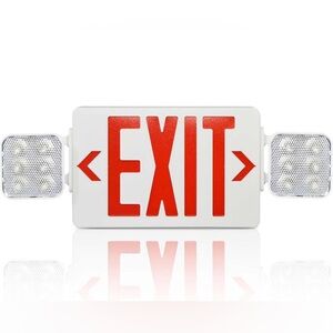 Commercial Emergency Light Exit Sign 1 Pack,Combo With Battery Backup, 2 LED